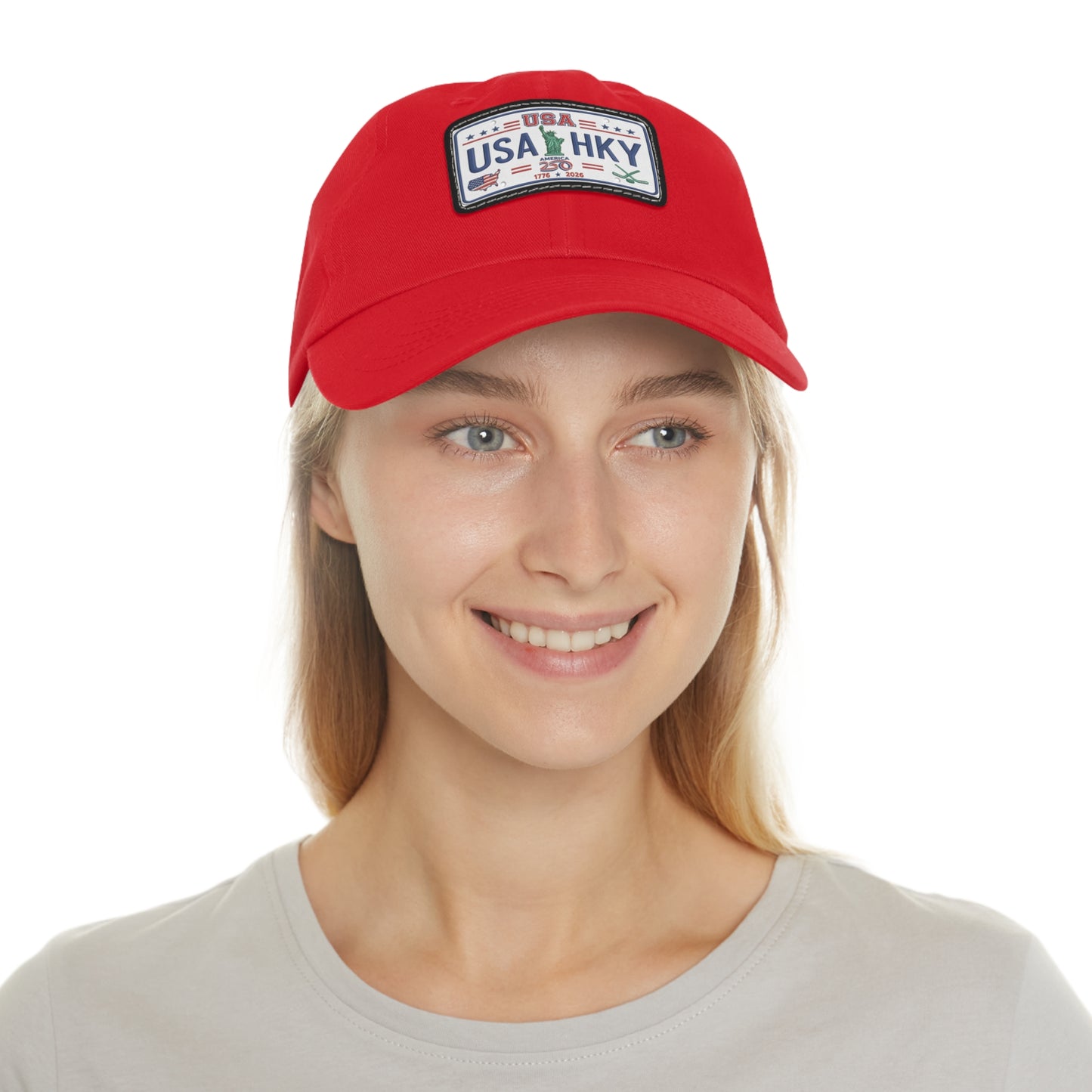 Stars & Stripes Series Hat with Leather Patch (Rectangle)