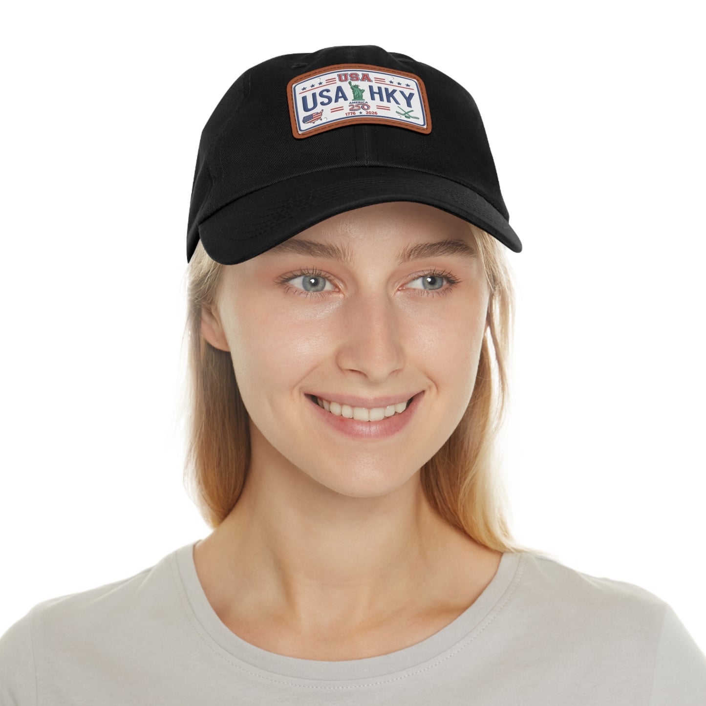 Stars & Stripes Series Hat with Leather Patch (Rectangle)