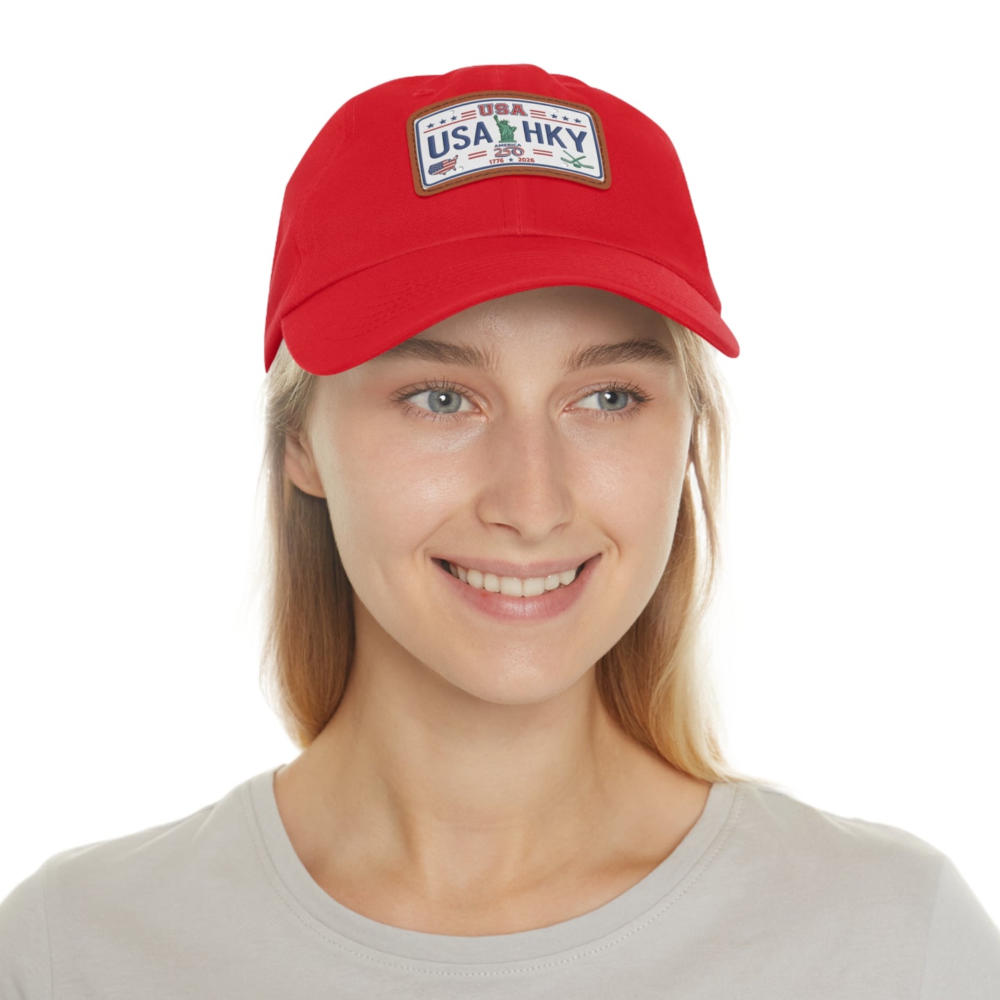Stars & Stripes Series Hat with Leather Patch (Rectangle)