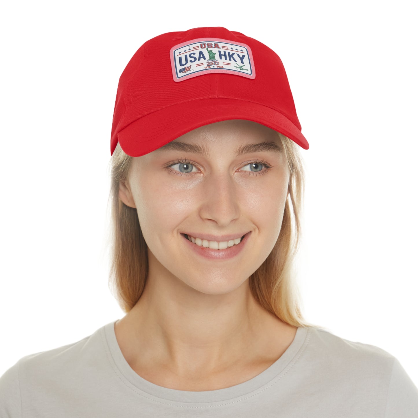 Stars & Stripes Series Hat with Leather Patch (Rectangle)